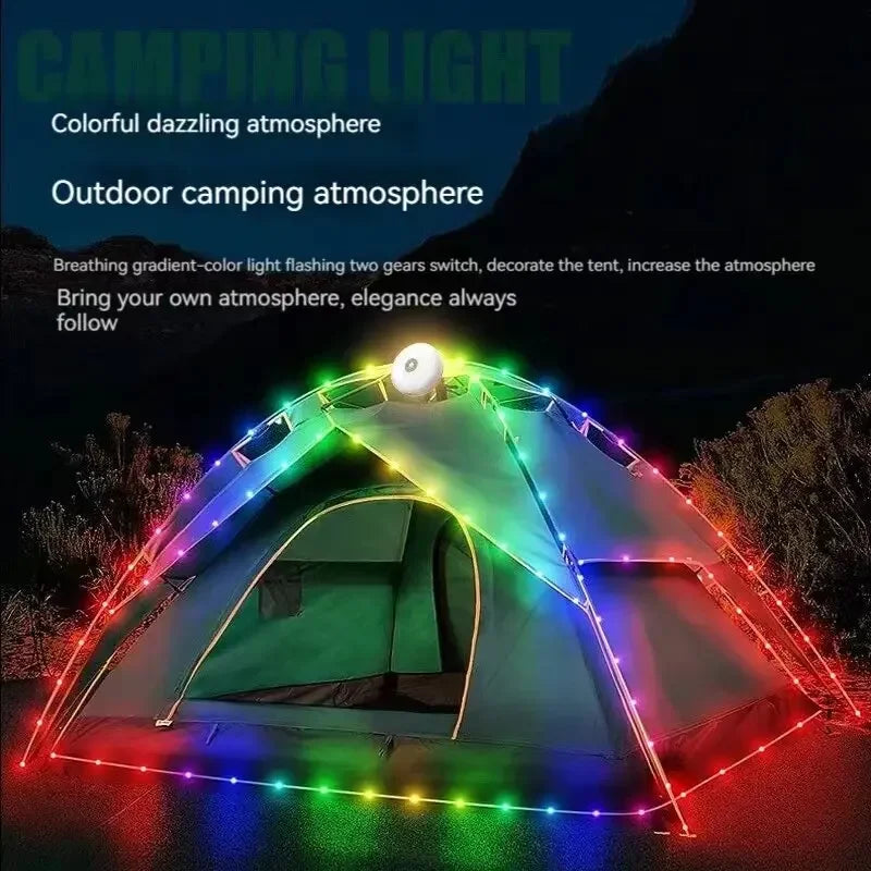 ๐ Tent String Lights with Power Bank | 2000mAh Rechargeable, Waterproof, Magnetic Mount โ Military Green