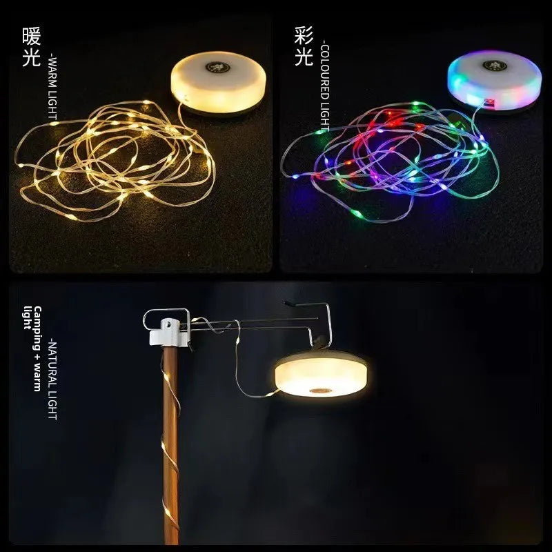 Outdoor Light String, Camping Light, Tent Light, Retractable Light String, Outdoor Multifunctional Camping Light String