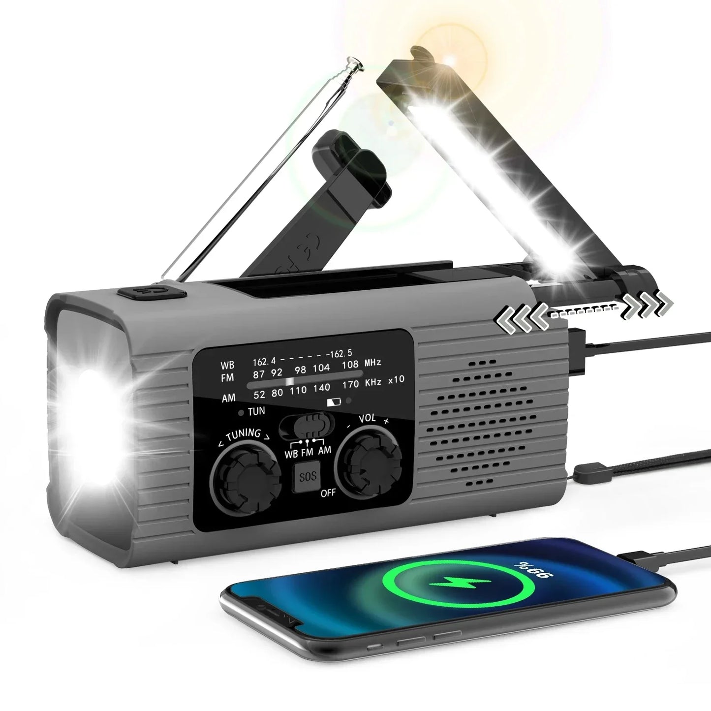 Portable Emergency Radio & LED Light: Your Ultimate Off-Grid Companion