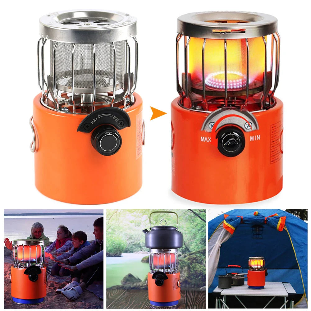 2 in 1 Camping Stove & Gas Heater: Outdoor Multi-Function Appliance!