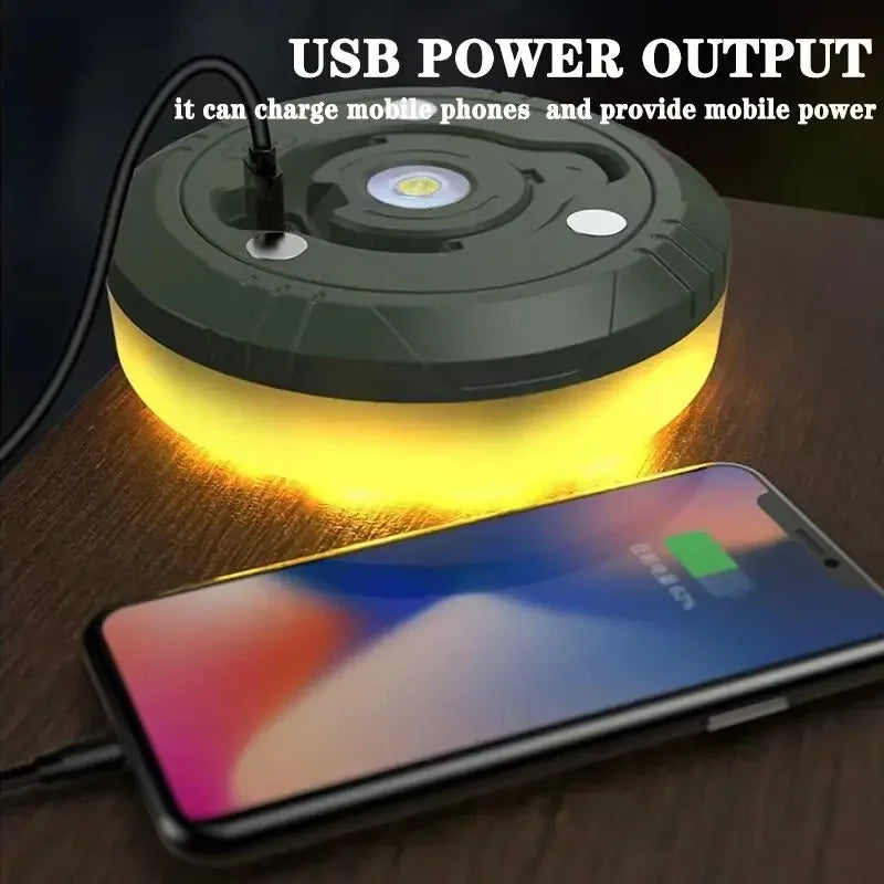 ๐ Tent String Lights with Power Bank | 2000mAh Rechargeable, Waterproof, Magnetic Mount โ Military Green