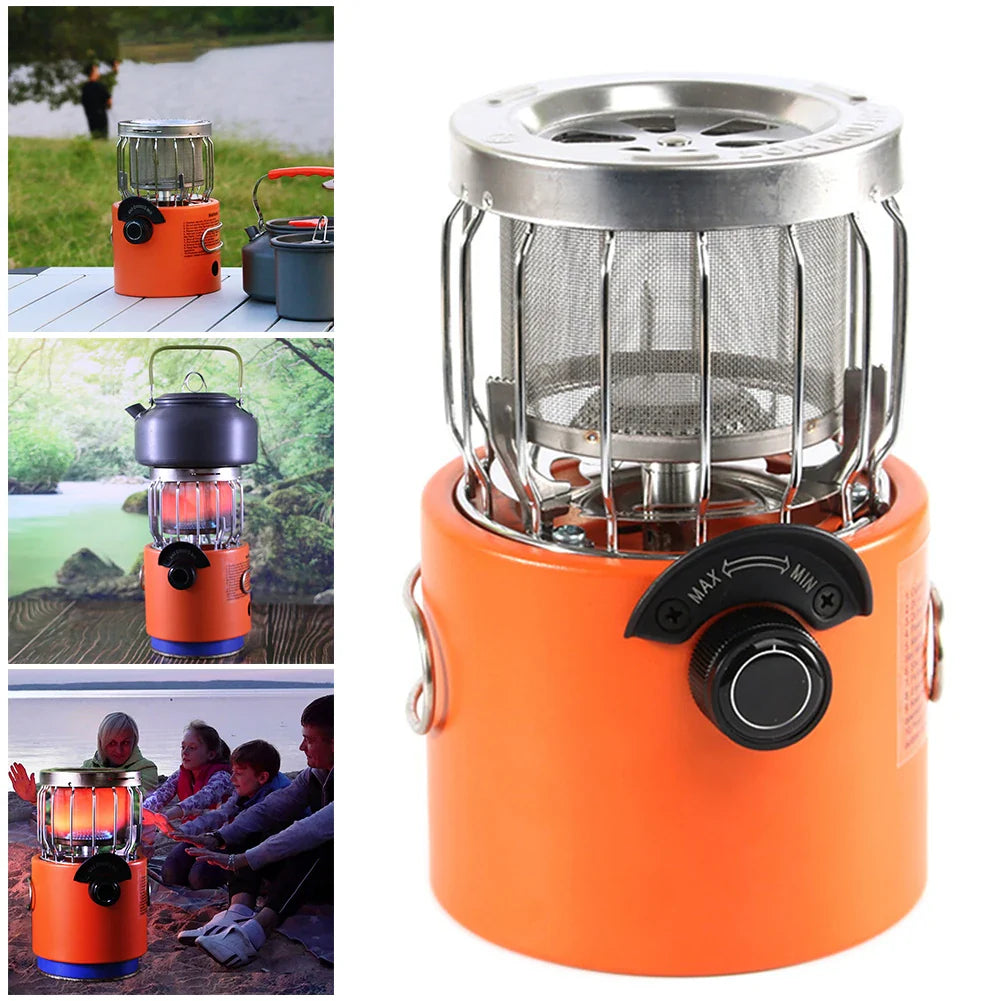 2 in 1 Camping Stove & Gas Heater: Outdoor Multi-Function Appliance!