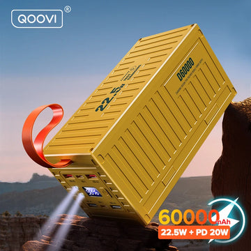 Stay Powered Anywhere: QOOVI 60000mAh Power Bank