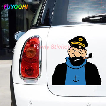 Funny Sticker for Captain Haddock Fine Decal Vinyl Car Wrap Decal Scratch-proof Fashion Graffiti Sticker for Vehicle