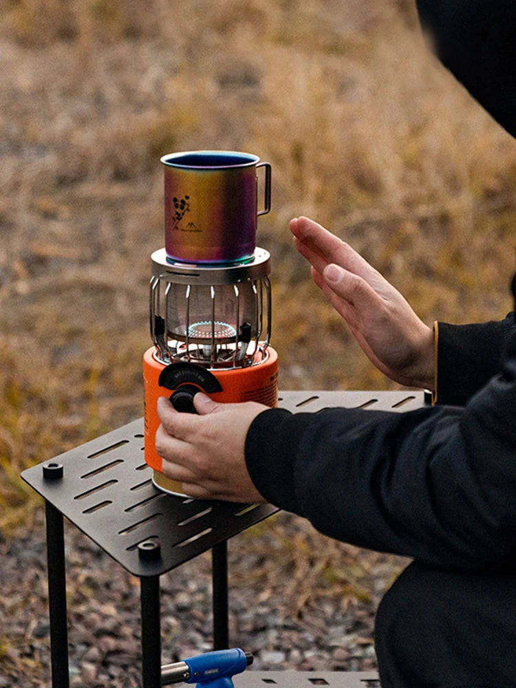 2 In 1 Camping Stove Gas Heater Adjustable Outdoor Stove Hand Warmer Winter Camping Tent Heater for Ice Fishing Camping Hiking