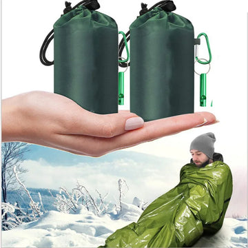 Portable Waterproof Emergency Survival Sleeping Bag Hiking Camping Gear Thermal Bivy Sack First Aid Rescue Kit Mylar Blanket