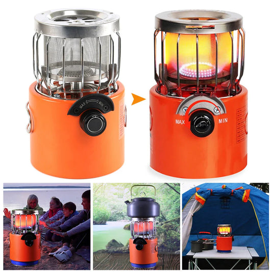 2 in 1 Camping Stove & Gas Heater: Outdoor Multi-Function Appliance!