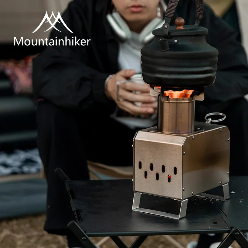 Mountain Guest Camping Firewood Stove Outdoor Portable Camping Picnic 201 Stainless Steel Indoor Heating Stove Square Inch Stove