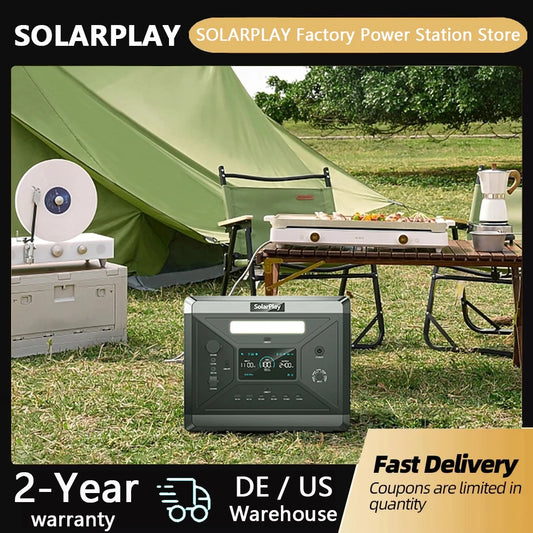 SolarPlay Q2501 – Power Where You Need It MostSOLARPLAY Q2501 Portable Power Station 2160WH LiFePO4 Battery with 2400W (4800W Peak) AC Output Solar Generator for Garden Party
